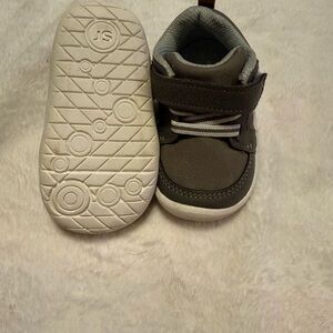 Stride Rite Charcoal and White Baby Shoes
